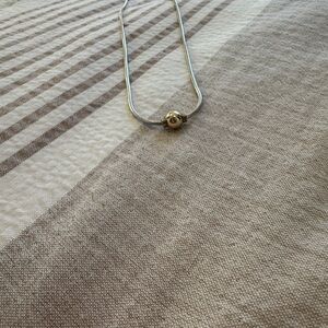 Sterling Silver and 14 KT Yellow Gold Single Bead Cape Cod Necklace